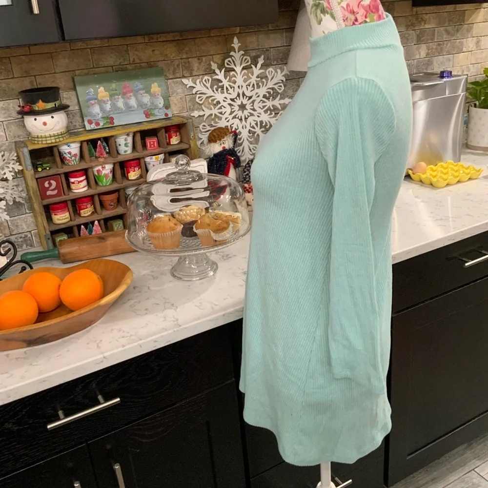 Old Navy Girls Sweater Dress Sz Medium 8 Mock Neck Mint Green Ribbed Soft New